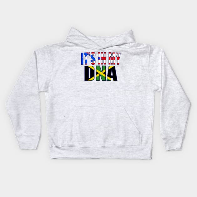 Puerto Rican And Jamaican Mix Flag DNA Heritage Gift Kids Hoodie by Just Rep It!!